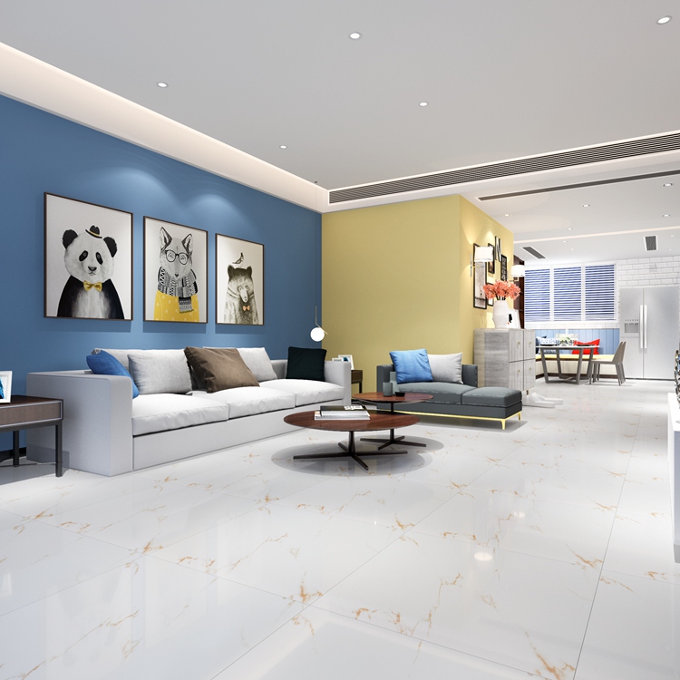 Ceramic Tile Low Price Marble White Glossy Glazed Kerala Vitrified Floor Tiles Design