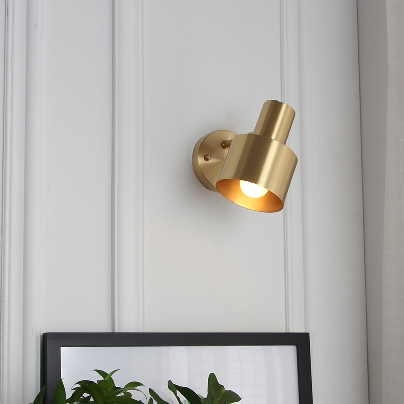 Mirror headlight corridor bedroom brass Modern LED Indoor wall lamp