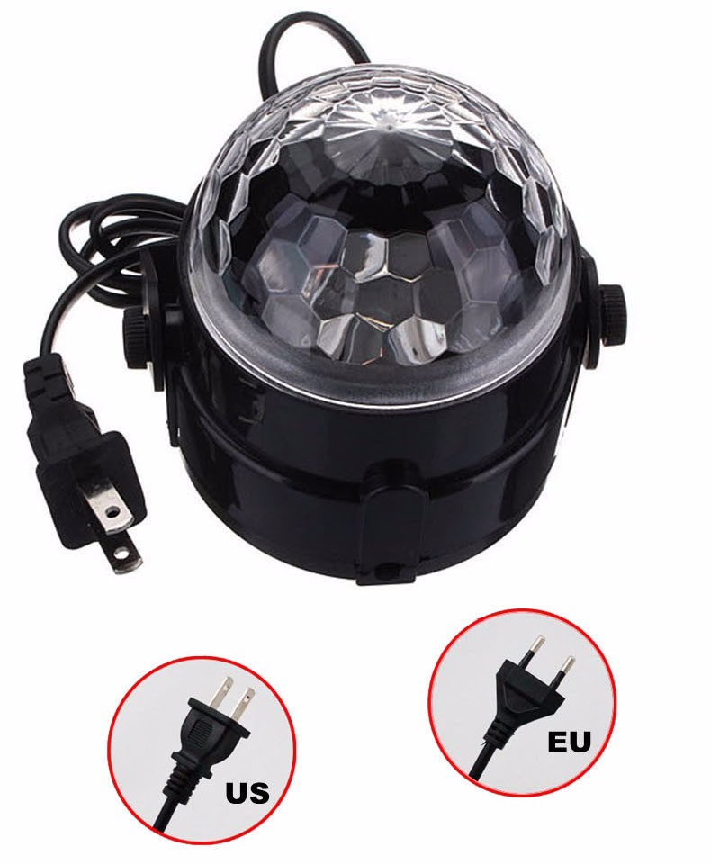 E27 3W RGB LED Stage Light Bulb Color Changing Rotating Lamp Party DJ Light、 GZ