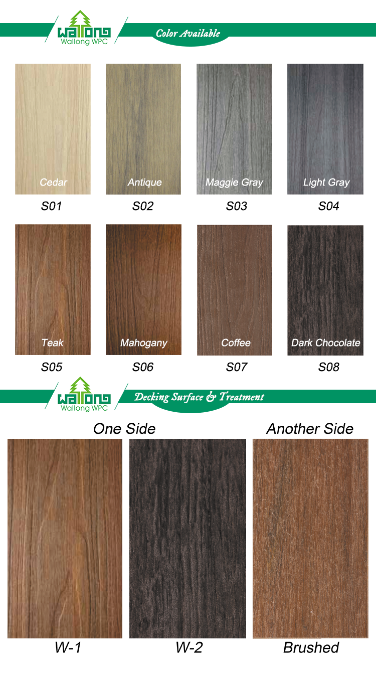 Good surface wood textured wpc floor wood plastic composite timbertech decking