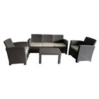 6PC Outdoor Patio Garden Wicker Furniture Rattan Sofa Set Sectional Grey