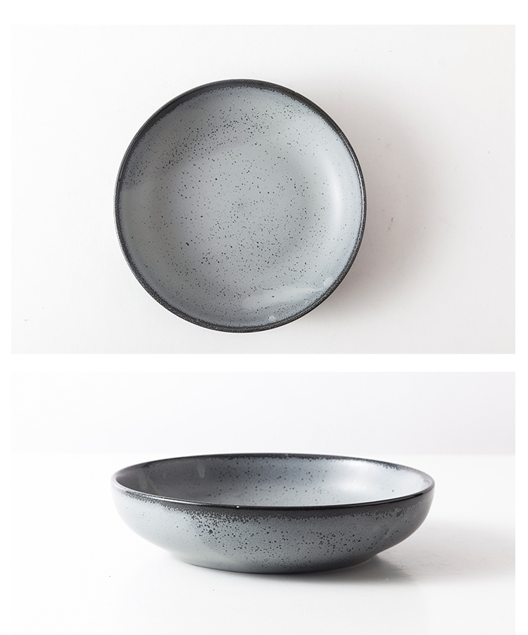 Best Stoneware Dinnerware 18cm Restaurant Ceramic Plate Grey