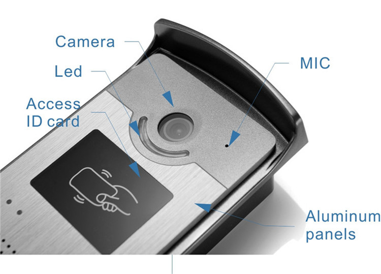 Video doorbell  for 7 Inch touch video door phone LCD Monitor Touch Key Video DoorPhone