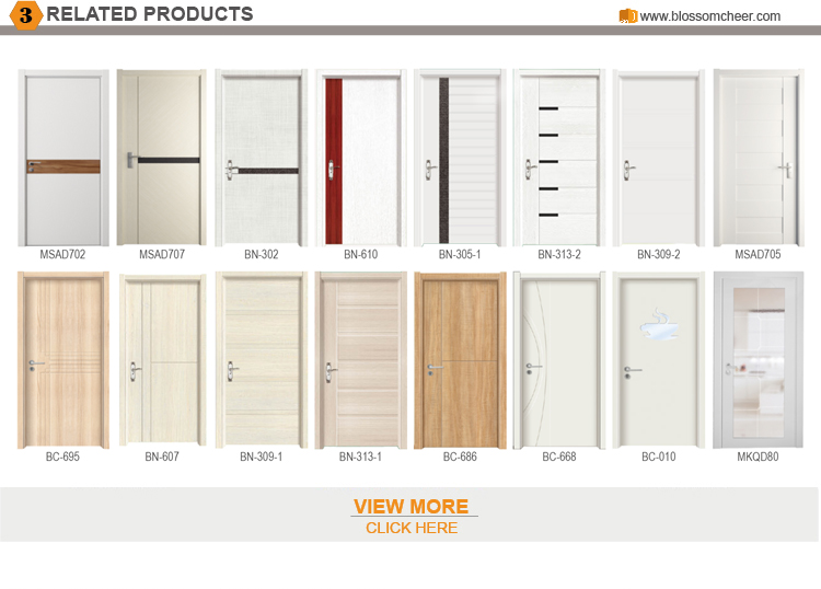Simple design mildew proof wooden doors internal waterproof ventilation wpc wooden interior bathroom door