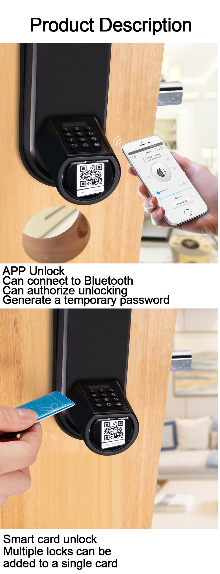 WE.LOCK  smart deadbolt motor password login door lock guangdong hyh hardware