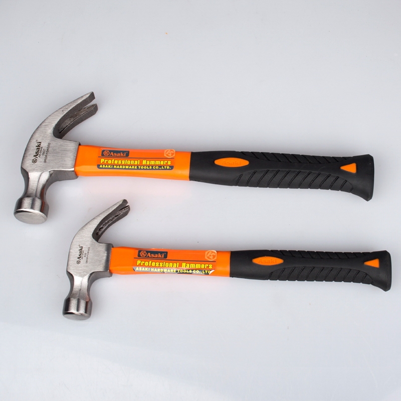 Professional hand tool claw hammer with Fiberglass handles