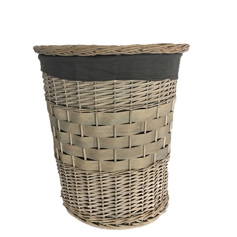 wholesale woven wicker laundry basket with lids lining handmade