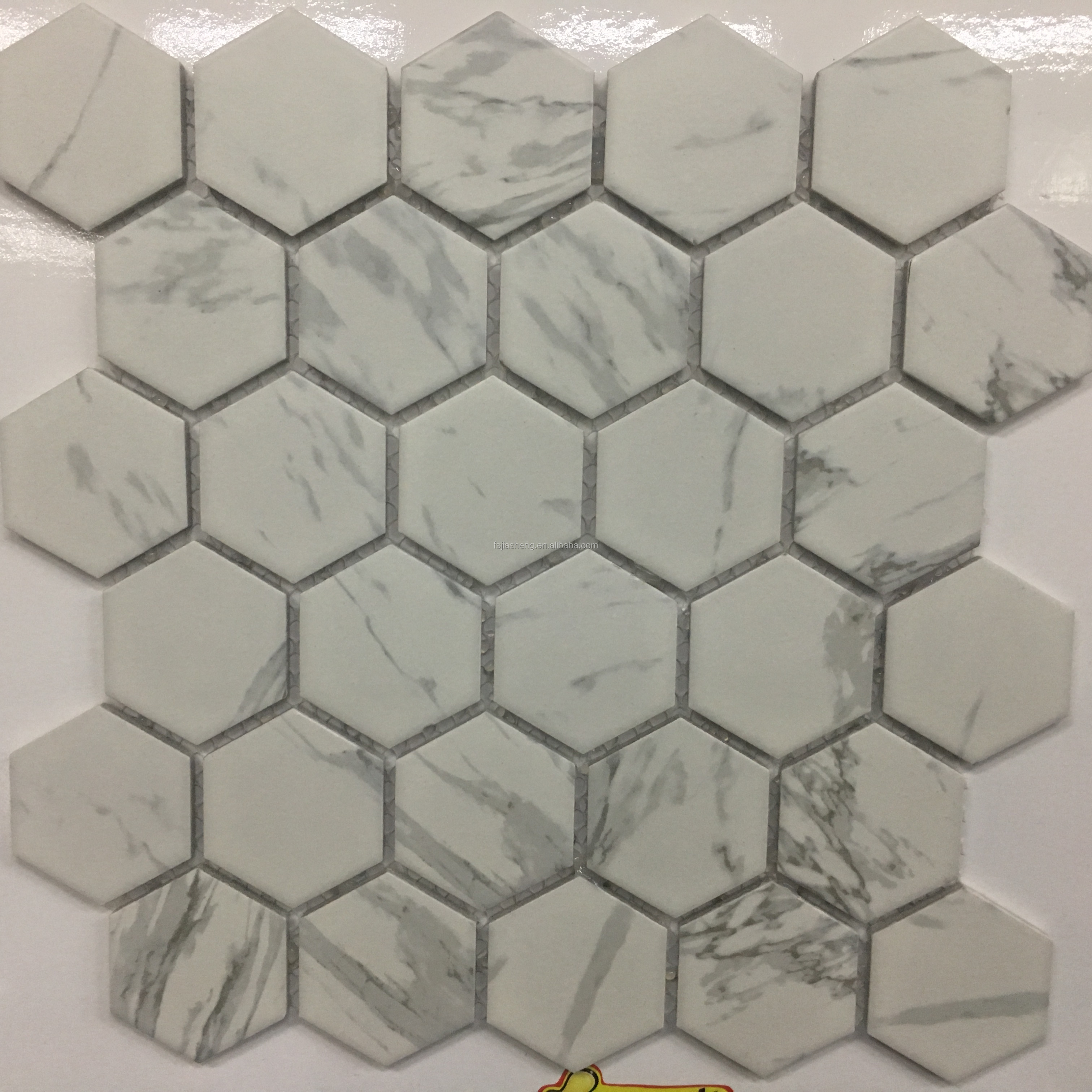 Karara White Marble Ceramic Mosaic Tile For Hotel Marble Texture Mosaic Piece Fashion Mosaic For Kitchen