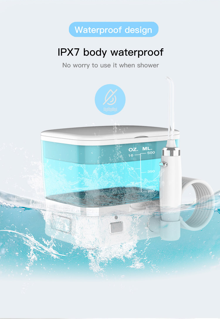 500ml Rechargeable Dental Flosser 5W Deep Cleaning Oral Water Flossing