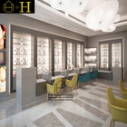Custom Chinese retail store display fixture glass jewelry cabinet for display