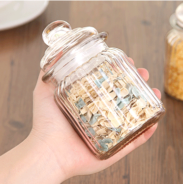 Wholesale Smart strip glass storage jar for fresh tea or herbs