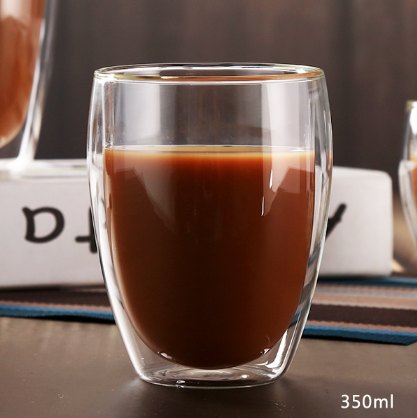 Coffee or Tea Glass Mug Drinking Glass Double Walled Thermo Insulated Cup, Latte Cappuccino Espresso Glassware