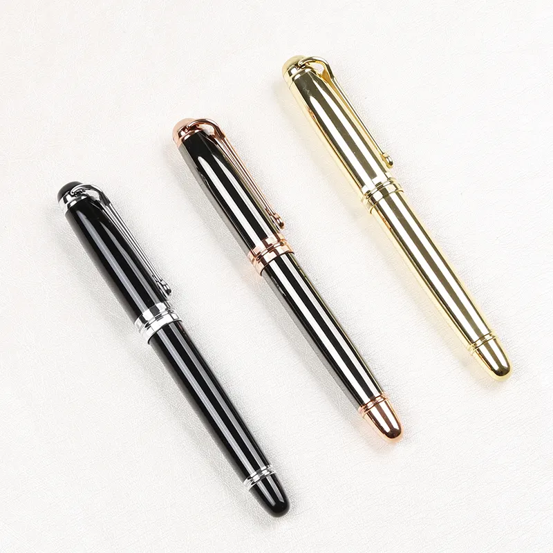 Подгонянная металлическая ручка черная и золотая металлическая ручка жир персонализированный логотип тяжелая металлическая ручка