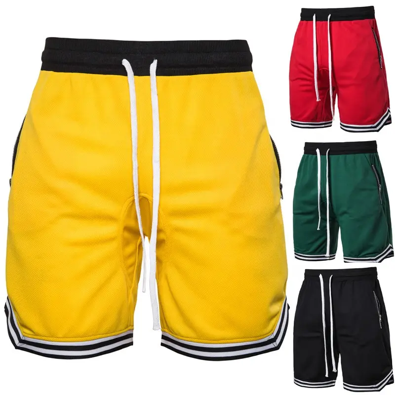 Mens Contrast trim wholesale blank board basketball shorts