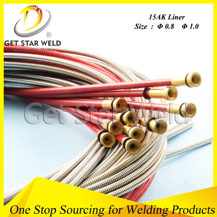 MIG MAG Stainless Steel Flexible Wire Feeding Tube Welding Consumables for Binzel 15AK Welding Torch 5.5m