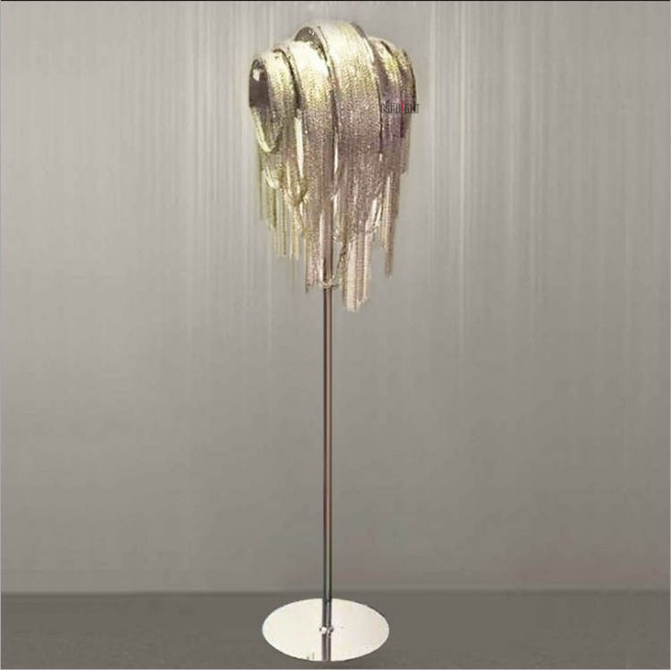 Creative personality post-modern tassel aluminum chain floor lamp for designers and engineers