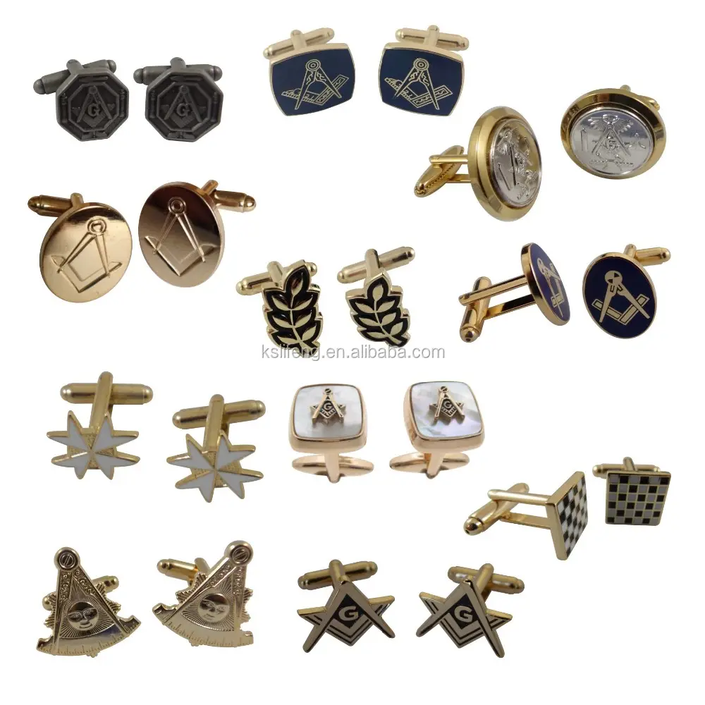 Custom 3D Masonic cufflinks Men's jewelry mason silver cufflinks