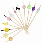 Bamboo skewer with multi-color and multi-shape bead