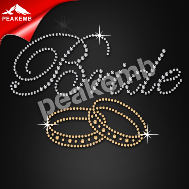Bride/'s Entourage bridesmaid clear rhinestone hotfix iron on transfers bling