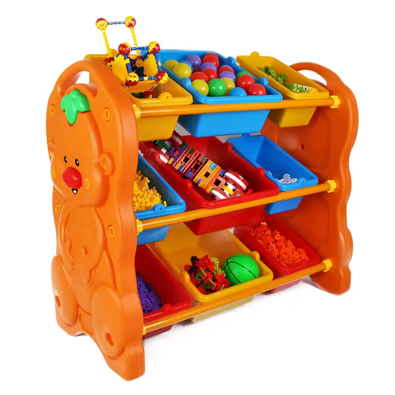 Высококачественная экологически безопасная пластиковая полка для хранения игрушек для дома/детского сада