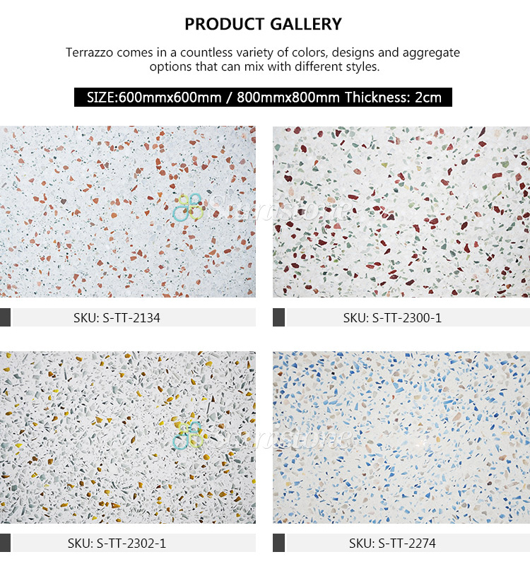 Samistone High Quality Cheap Terrazzo Tile Size For Floor