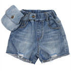 boy denim shorts with rough edges. Korean version of summer pants