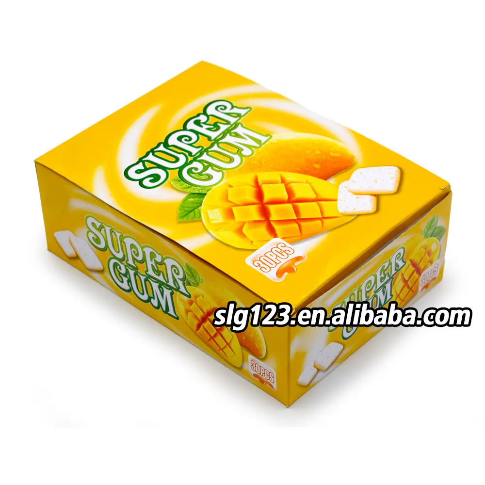 4 pcs Super gum mango flavor center filled bubble gum