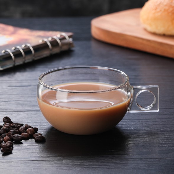 LOGO Custom Glassware Manufacturer borosilicate glass tea cup Glass Coffee cup