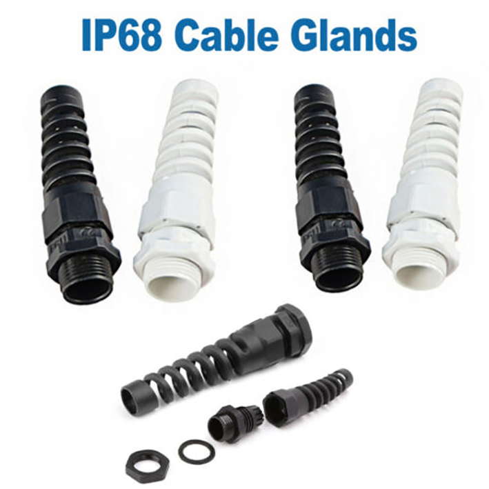 BLACK WHITE PVC SLEEVED CABLE EXIT INSERT STRAIN RELIEF GLAND WIRE CONNECTOR