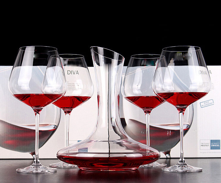 Mouth Blown Crystal Glass Wine Decanter 750ml Wine Decanter Glass