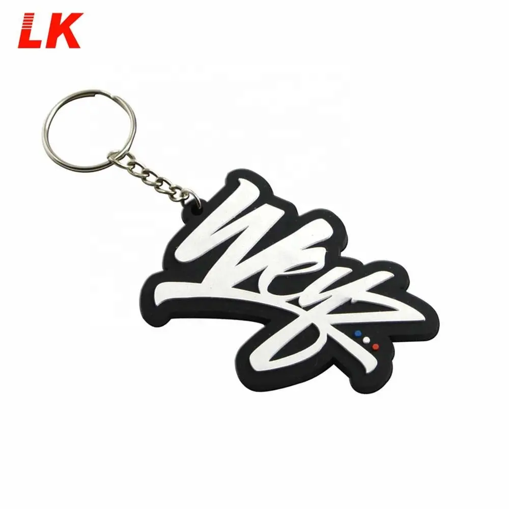 Personalized logo 2D rubber gift keychain