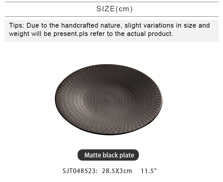 SHENGJING Ceramic Factory Bulk Black Matt Glaze Guangzhou Plates