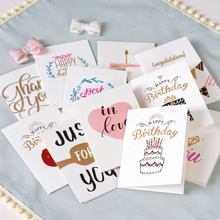 Wholesale popular small size color bulk greeting happy birthday cards