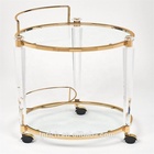 Factory Made Customized Acrylic Liquor Wine Cart For Hotel And Bar