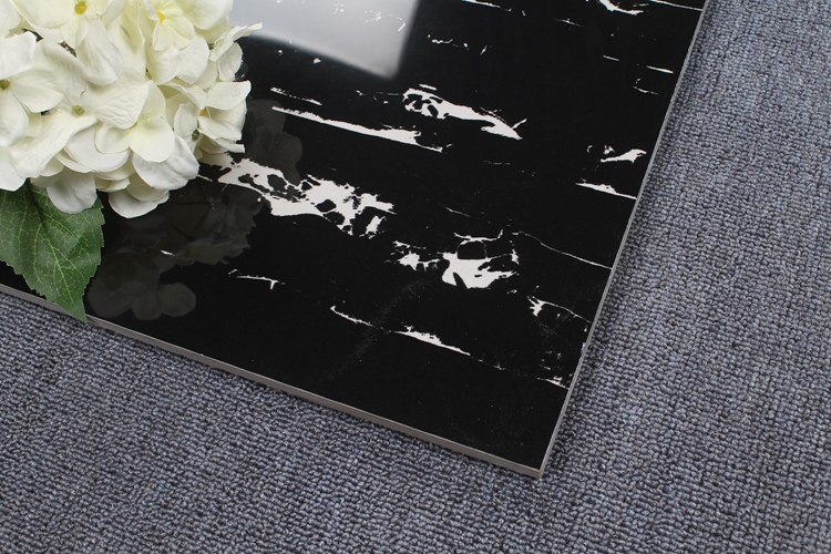 China Foshan Brand Name Floor And Tiles Weight 60X60 Black Marble White Veins Porcelain Tile