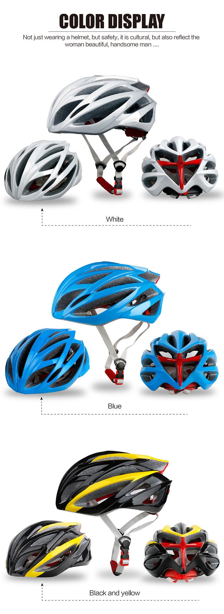 Supplier In mould professional road bike helmets with PC shell & EPS foam