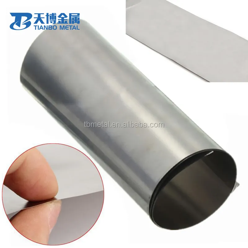 Cold rolled 0.1mm Thick 99.95% Pure Polished Tungsten Foil in stocks manufacturer baoji tianbo metal company
