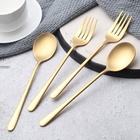 Gold Soup Fork And Knife Gift Set Stainless Steel Custom Metal Dinner Wholesale Spoon