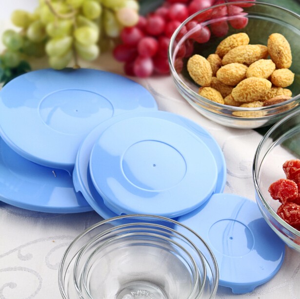 Wholesale customized soda lime bowls salad bowl set glass bowl with lid