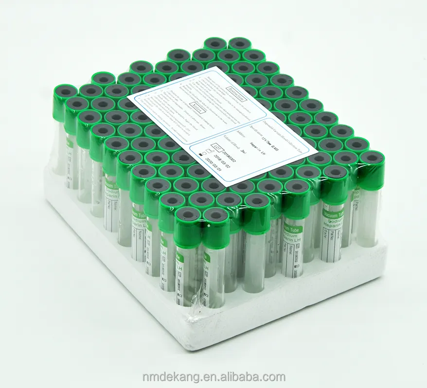 Vacutainer Green Blood Collection Tubes Heparin Additive Vacuum Blood Test Tube