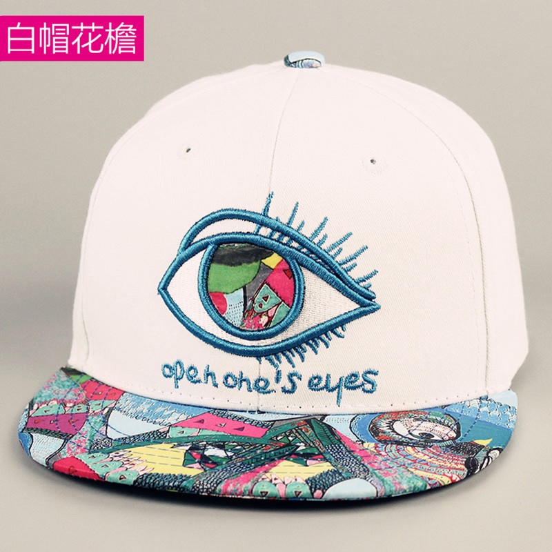wholesale nice big eye snapback cap custom print snapback cap 5 panel hats