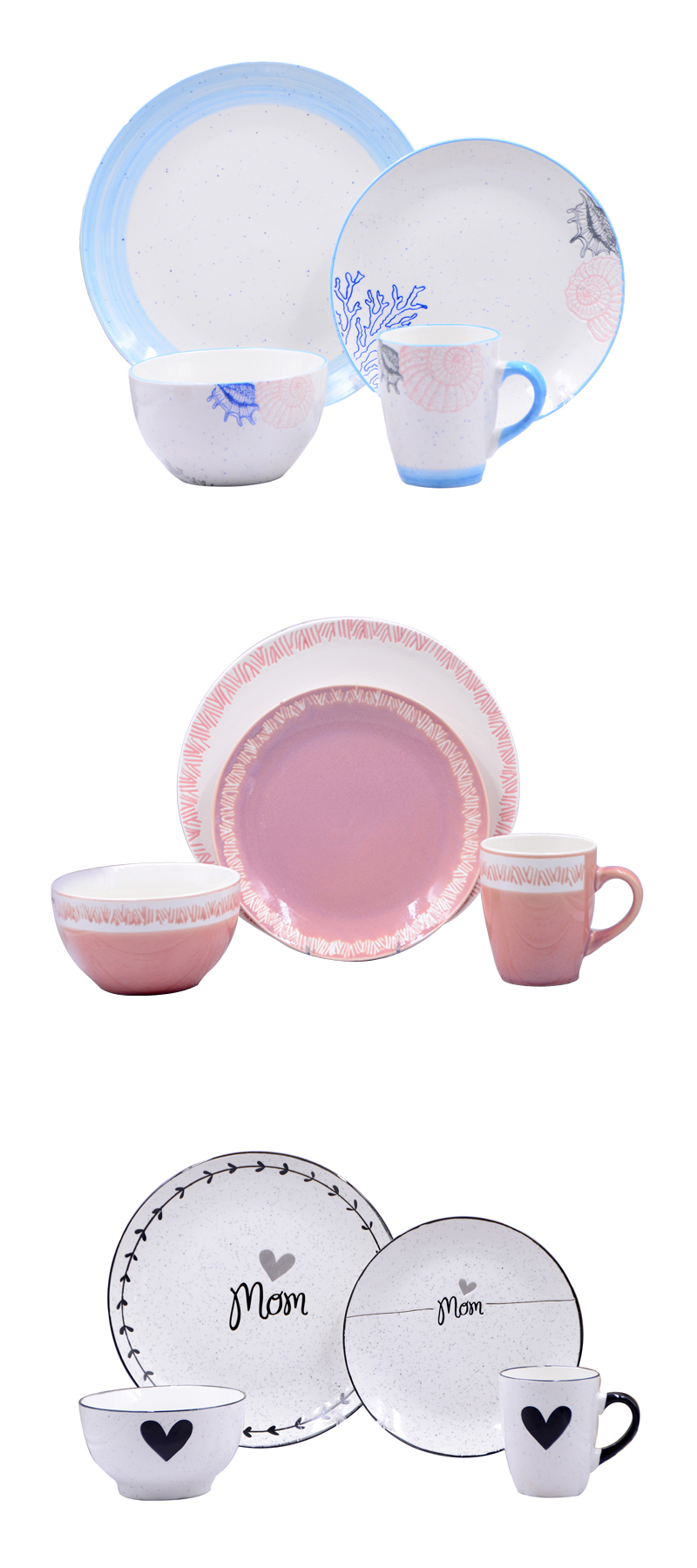 Promotion Color Glazed Ceramic 16Pcs Porcelain Dinnerware Sets Wholesale