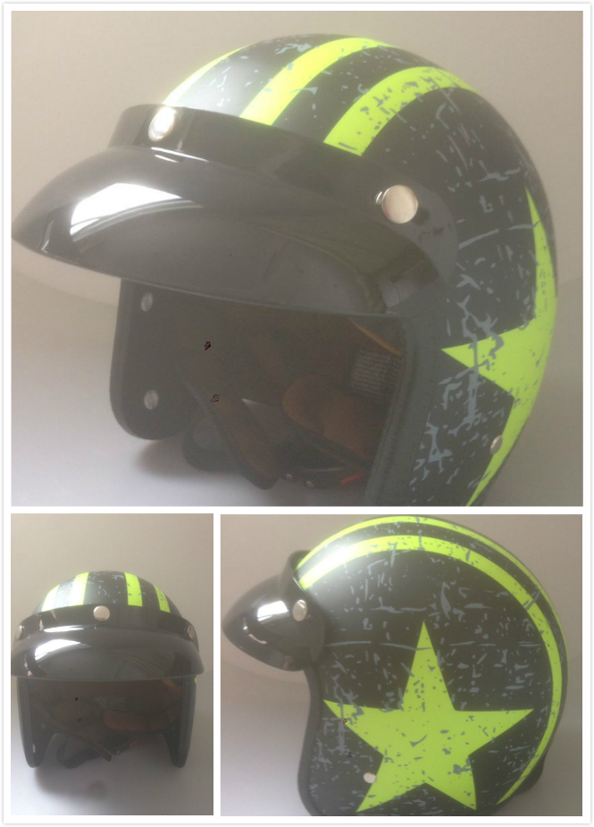 Motorcycle open face helmet with DOT CE approved ABS german style vintage custom