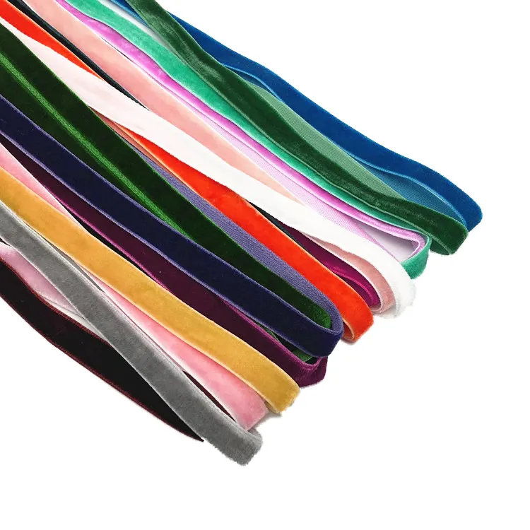 Wholesale Custom Colorful 10mm Softness Velvet Ribbon Single Face Velvet Ribbon