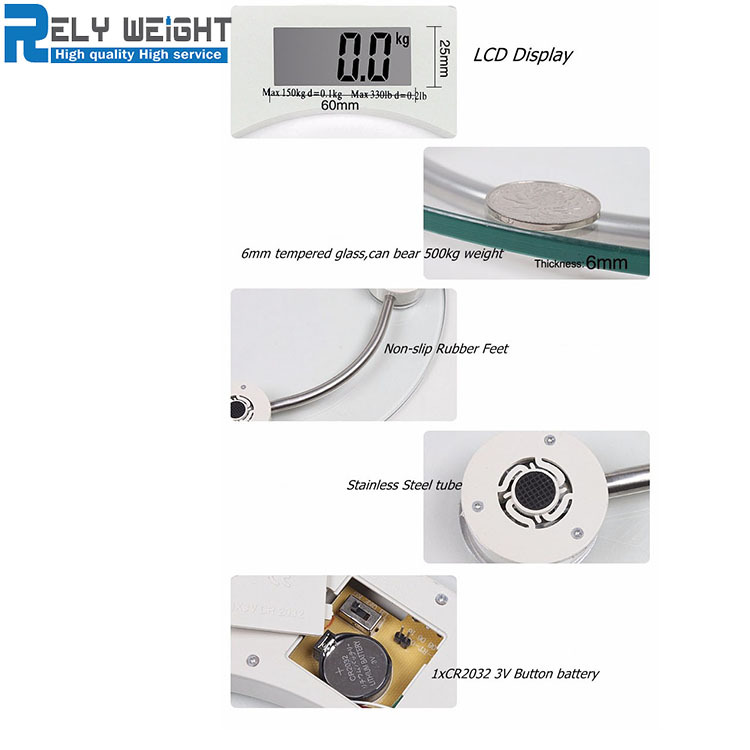High precision 180kg Digital human body weighing bathroom scale with digital LCD display