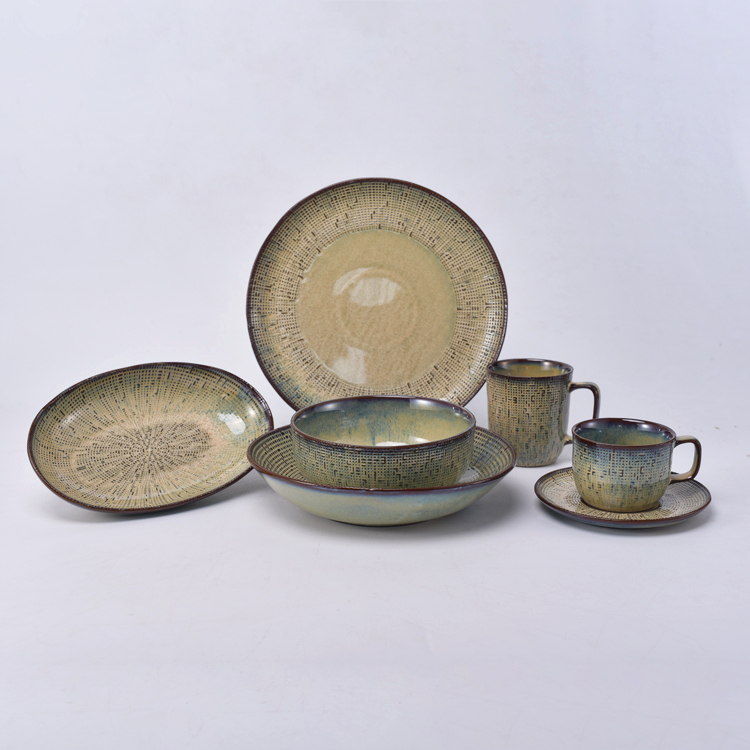 Wholesale fancy texture oval shape dessert porcelain serving plate for hotel