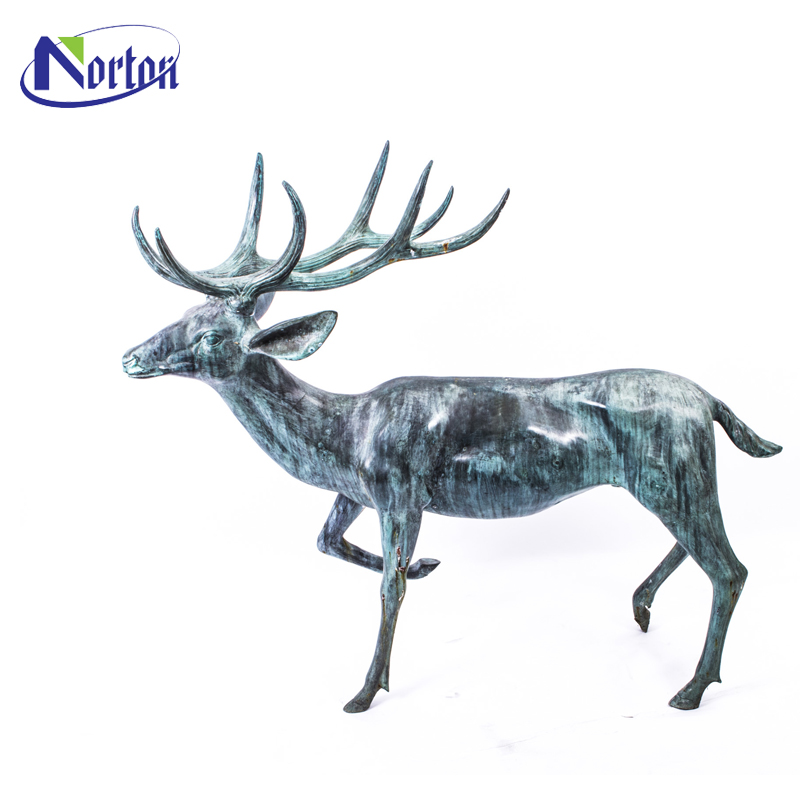 現代の家の装飾金属鹿置物等身大アンティーク動物キャストブロンズ真鍮