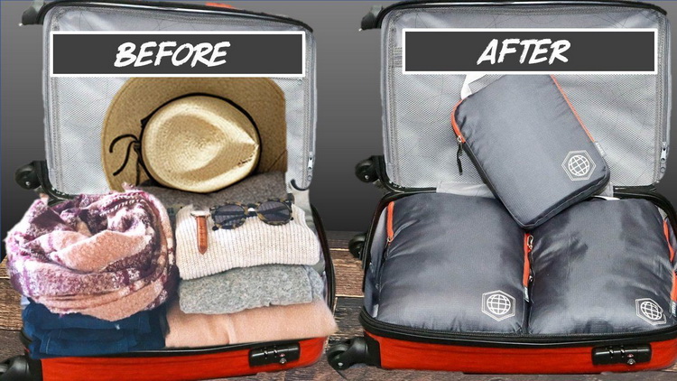 Cubes d'emballage de compression Mesh Travel Bagages Organisateurs d'emballage Sacs zippés