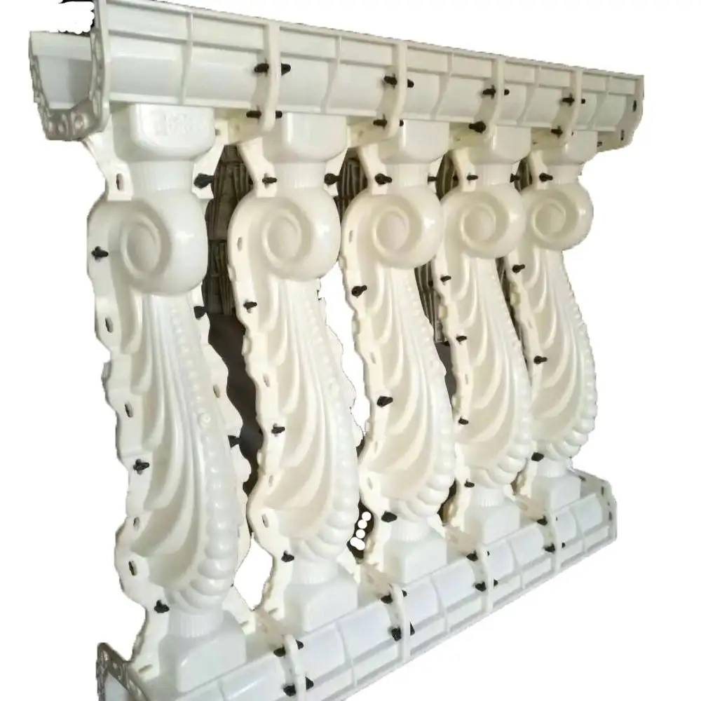 casting in place decorative balcony sea horse vase column concrete baluster mold for sale