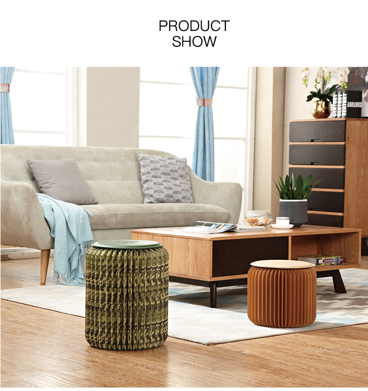 ihpaper Popular Simplify Natural Portable Easy to Transport Customized Camouflage Pattern Paper Stool